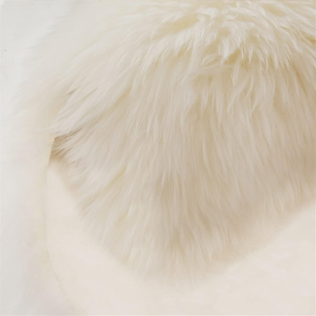 Genuine White Sheepskin Rug 70x100 cm | Natural Wool Throw
