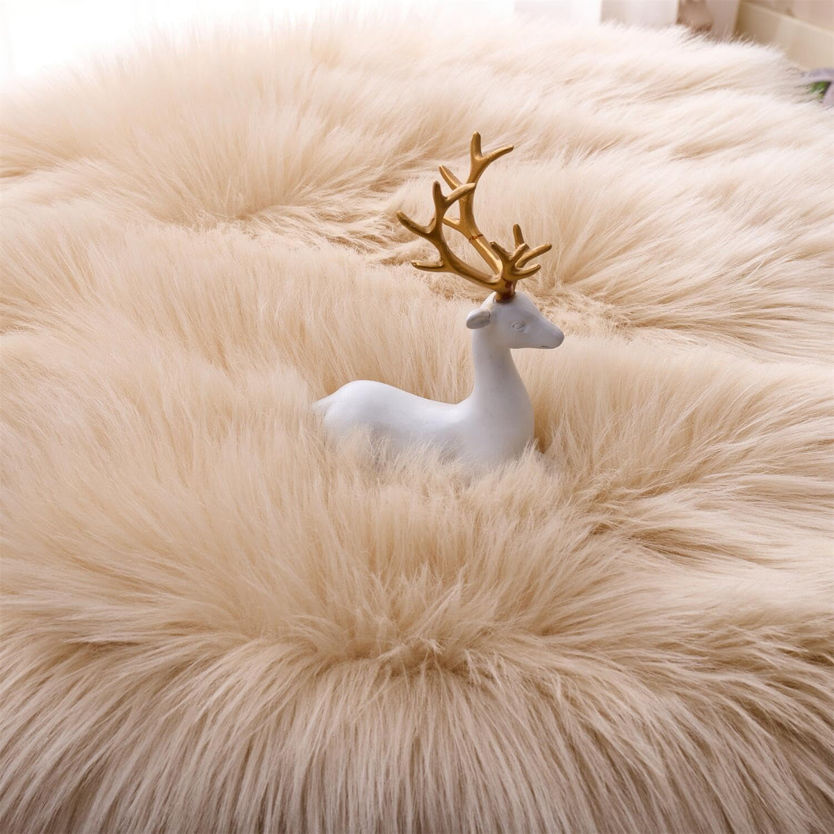 Beige Faux Fur Rug 2x6 Feet | Soft Shaggy Area Rug