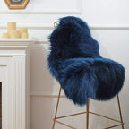 Navy Blue Faux Sheepskin Rug 2x3 Feet | Soft Fur Area Rug