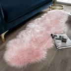 Pink Faux Sheepskin Rug 60x160 cm | Fluffy Area Rug