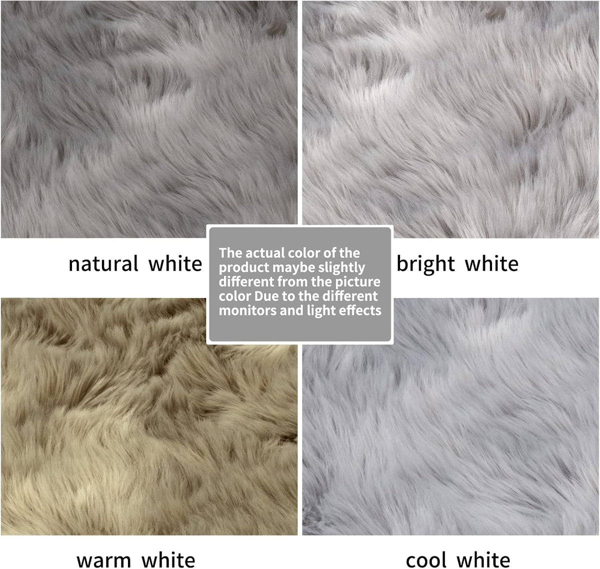 2x6 Grey Faux Fur Rug for Living Room & Bedroom