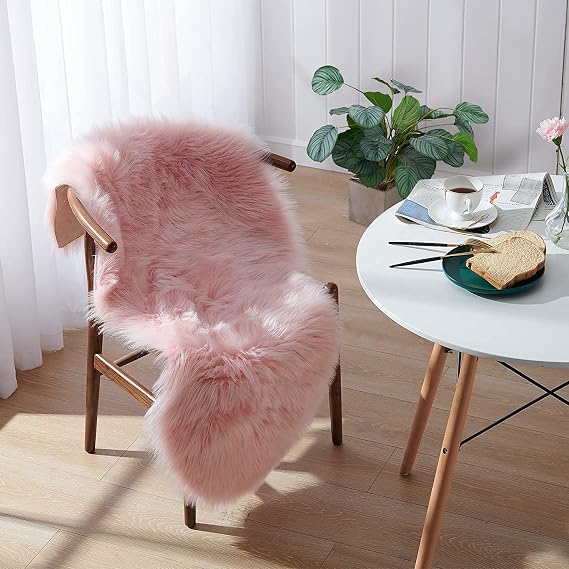 Pink Faux Sheepskin Rug 60x160 cm | Fluffy Area Rug