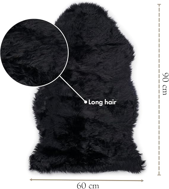 Genuine Sheepskin Rug 90x60 cm | Luxury Natural Wool Throw