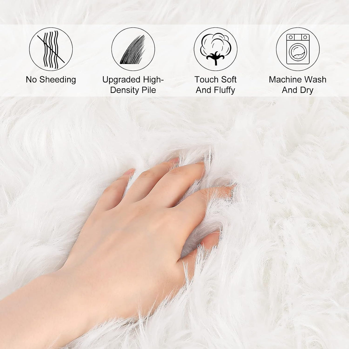 Fluffy Faux Sheepskin Rug | Soft Anti-Skid Area Carpet