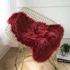 Deep Red Faux Fur Shaggy Rug | Soft Washable Area Rug