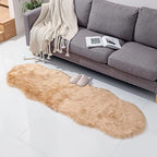 Beige Faux Sheepskin Rug 2 x 6 ft | Fluffy Fur Runner