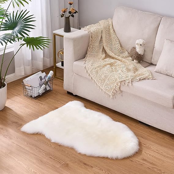 Faux Sheepskin Fluffy Rug | Washable Soft Fleece Mat