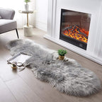 2x6 Grey Faux Fur Rug for Living Room & Bedroom