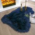 Navy Blue Faux Sheepskin Rug 2x3 Feet | Soft Fur Area Rug