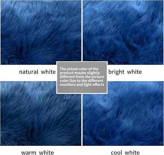 Dark Blue Faux Fur Rug 2x6 Feet | Shaggy Runner Carpet