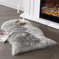 Grey Faux Sheepskin Fur Rug 2x3 Feet | Soft Chair Pad