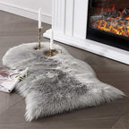 Grey Faux Sheepskin Fur Rug 2x3 Feet | Soft Chair Pad