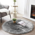 Grey Faux Sheepskin Fur Rug 2x3 Feet | Soft Chair Pad