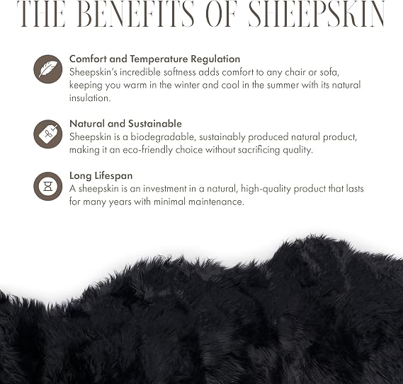 Genuine Sheepskin Rug 90x60 cm | Luxury Natural Wool Throw