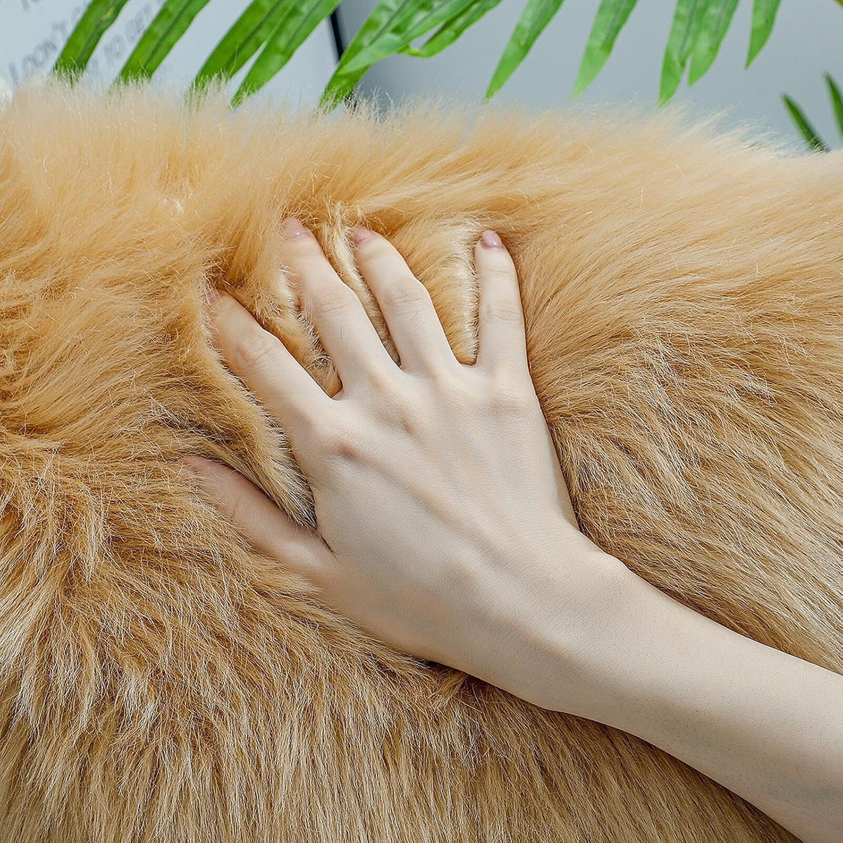 Beige Faux Sheepskin Rug 2 x 6 ft | Fluffy Fur Runner